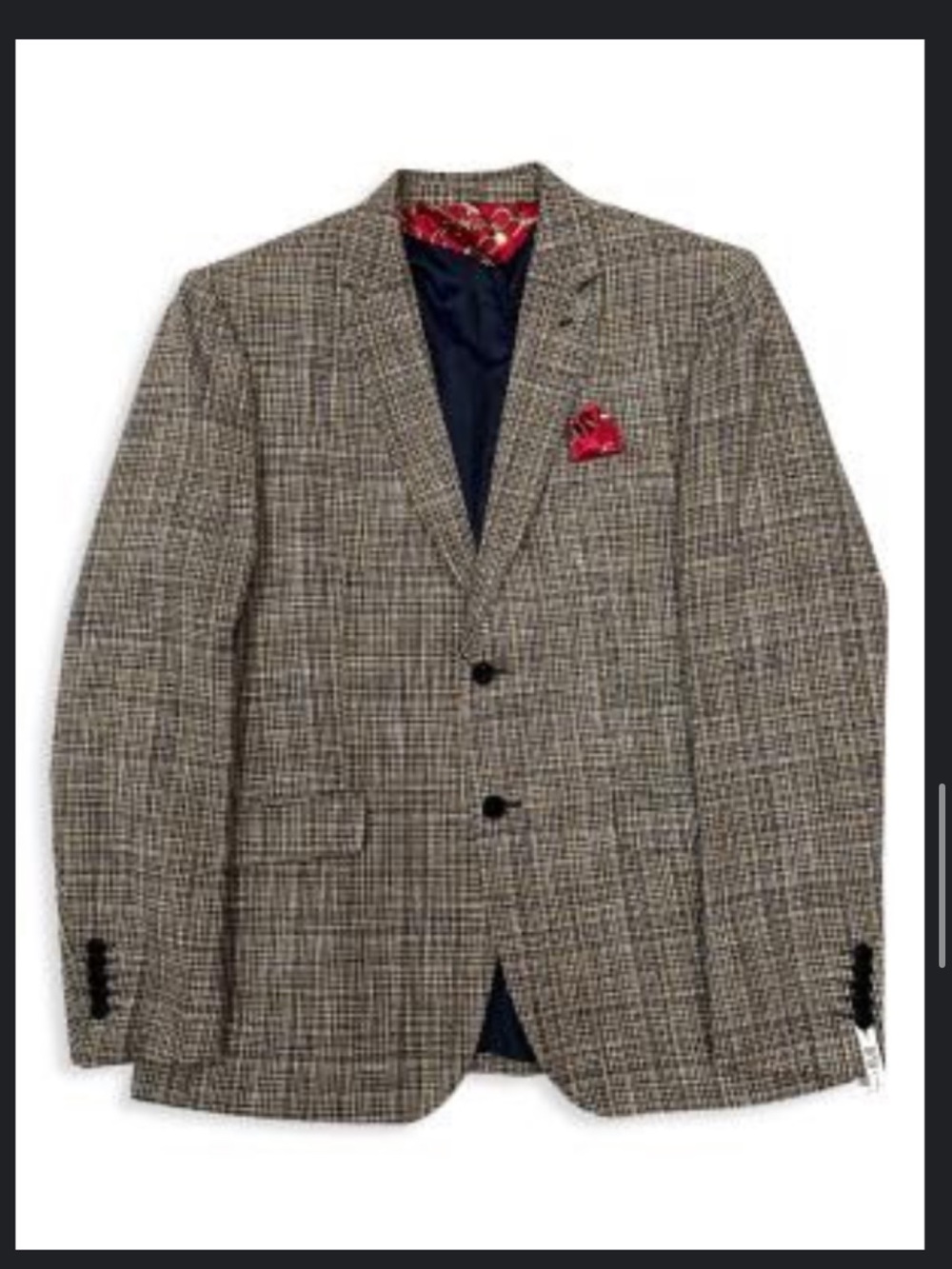 Elie Balleh Boy's Checked Blazer Jacket Sport Coat 10-12 Grey